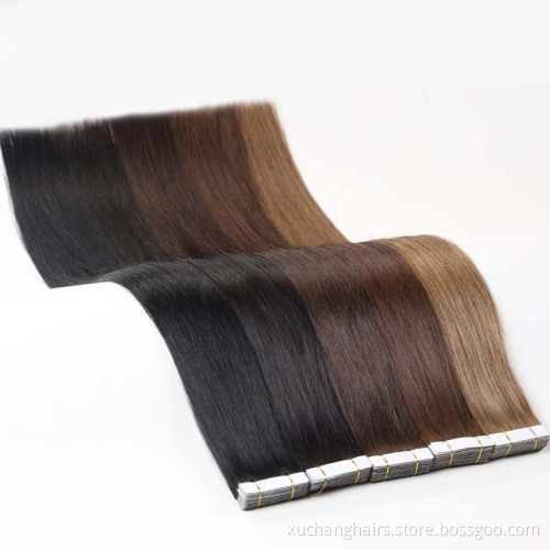 Extensiones rectas de cinta de remy: cabello virgen alineado por la cutícula